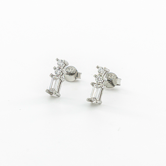 Aretes broquel Gema Plata